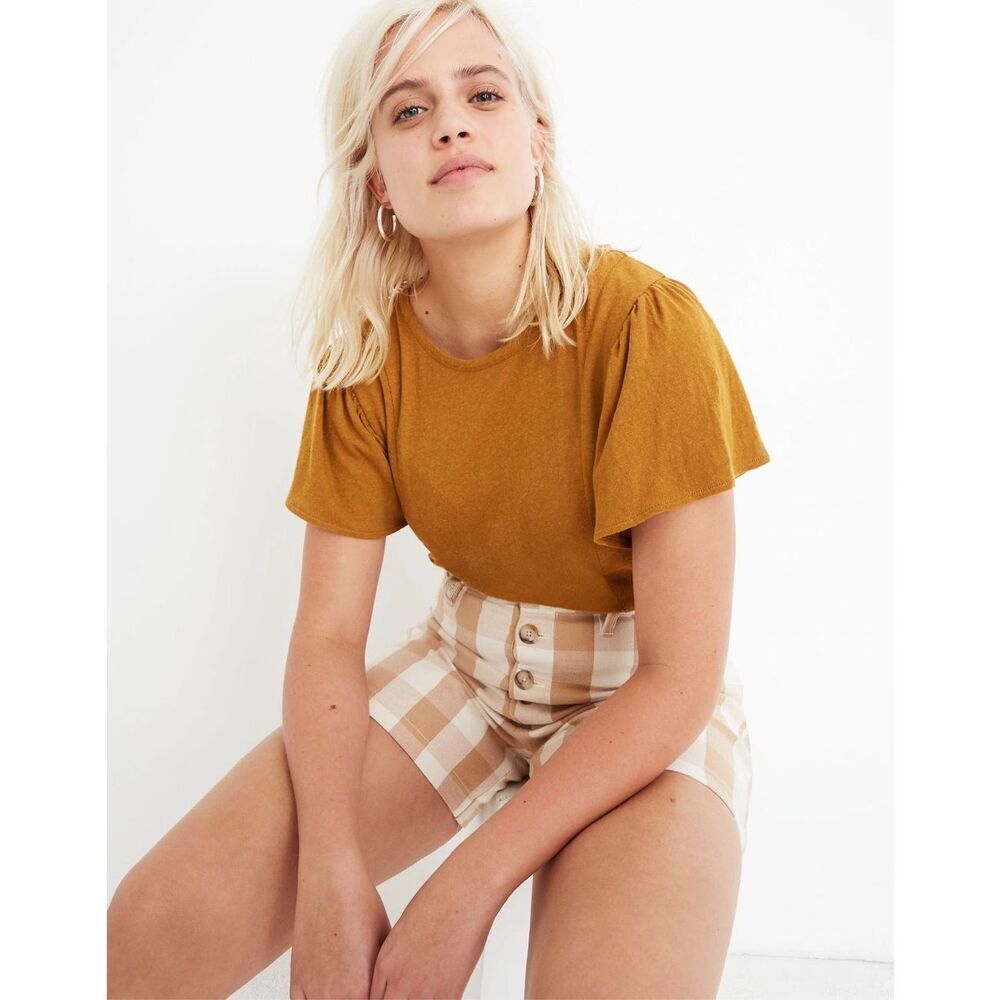 Madewell Women’s S Small Flutter Sleeve Cotton Tee